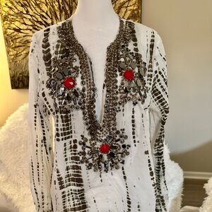 Beautiful hand beaded Boston Proper top with hand sewn jewels. Never worn.